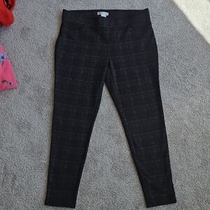 89th & Madison Charcoal and Red Plaid Pants
